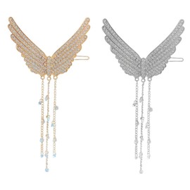 Baluue Elegant Rhinestone Tassel Wings Hair Clip Hairpin Barrette Girls Headdress Accessory