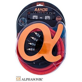 Alphasonik AAK0G Premium 0-Gauge Complete Car Amplifier Installation Kit Hyper-Flex Power, Ground, Speaker Wire RCA Cable - Exceeds AWG (American Wire Gauge) Standard Element Certified Amp Install Kit