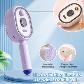 Electric Steam Brush for Hair, 2026 New Rechargeable Steam Hair Straightener Brush, Electric Hair Brush for Women, Reduces Frizz and Anti-Tangle, Anti-Static (Purple)