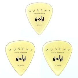 Musent Japanese Standard Teardrop Picks | 0.02 - 0.04 inch (0.60 - 1.00 mm) Thick Trial Set of 6 Ultem | MSNTDPK0000-UTR-06P