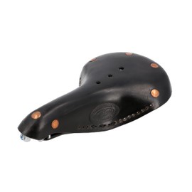 Gusti Fahrradsattel Leder - Bernard H. Sattel Fahrrad Ledersattel Cityrad Vintage Retro Damen Herren echt Leder Schwarz