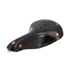 Gusti Fahrradsattel Leder - Bernard H. Sattel Fahrrad Ledersattel Cityrad Vintage Retro Damen Herren echt Leder Schwarz