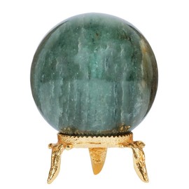 SUBSH Green Jade Crystal Sphere with Stand - Crystal Ball - Gemstone Sphere Healing Ball - Sphere Ball Healing Stone - Sculpture Figurine for Fengshui - Meditation Divination - Home Decoration
