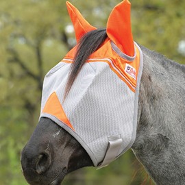 Cashel Crusader Fly Mask, Standard with Ears (Orange, Horse)