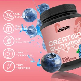 Creatina + Glutamina 1 Kg Flamish Pre Entreno 50servicios