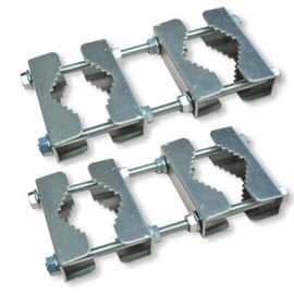 Erwin Weiß GmbH 2 x Double Pipe Clamp Steel I Mounting Clamp for Pipes up to 60 mm Diameter I Max. 6 cm Pipe Distance I Pipe Clamp for Mast Bracket I Mast Clamp with Threaded Rod M8