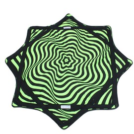 Mougee (moo-JEE) Air Flow Star - Neon Series - for Beginners & Advanced - Fun&Challenging - Double Stitched Flow Toy - Vibrant Colors&Patterns 28” Dameter - Green Ripple - Neon