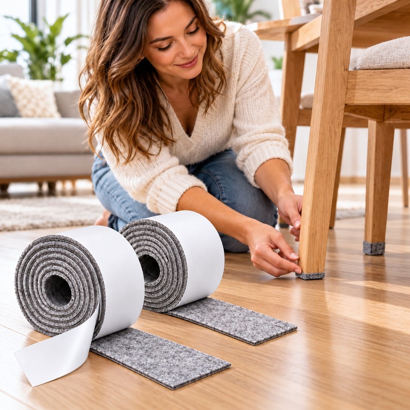2-Pack Self-Adhesive Felt Furniture Strips for Floor Protection – 39.4