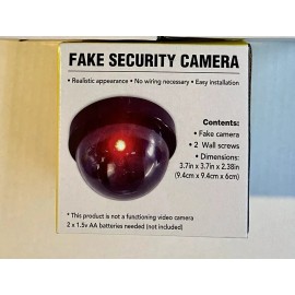 Greenbrier Security Camera  Fake CCTV Dome Battery Flashing Red LED Light New