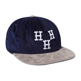 HUF Hat Trick Snapback Hat, Navy, O/S