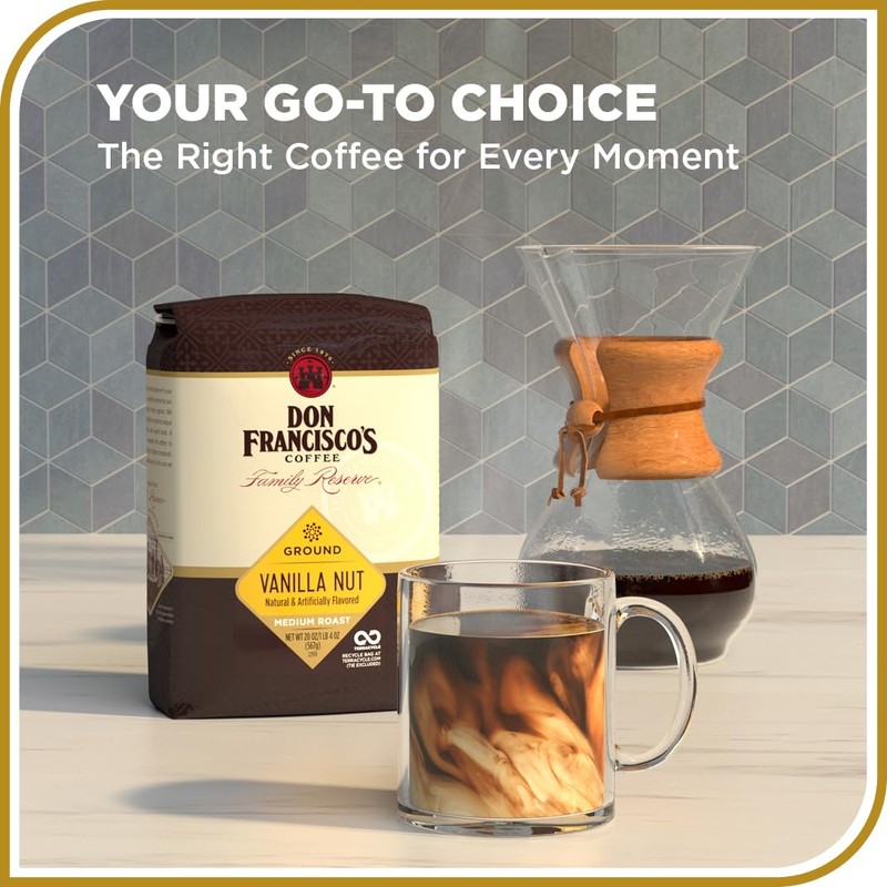 Don Francisco's Vanilla Nut Ground Coffee, Medium Roast – 100%