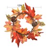 LSKYTOP Artificial Fall Wreath Autumn Wreath with Maples Leaf Pumpkin
