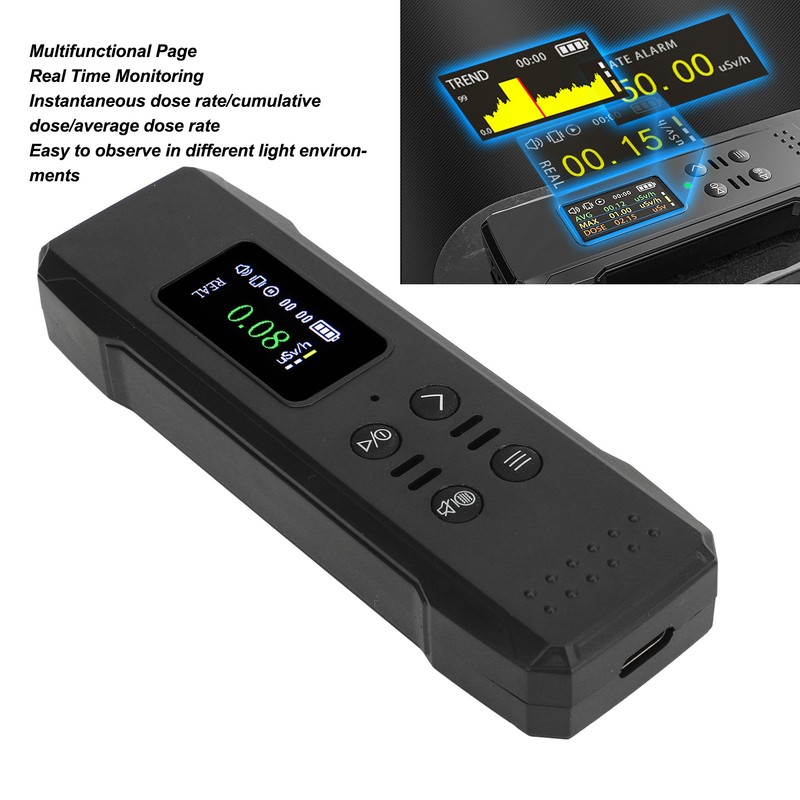 Nuclear Radiation Detector High Sensitivity Sound Light Alarm HD LCD