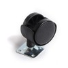 Copapa 1" Dia Plastic Wheel Metal Top Plate Swivel Ball