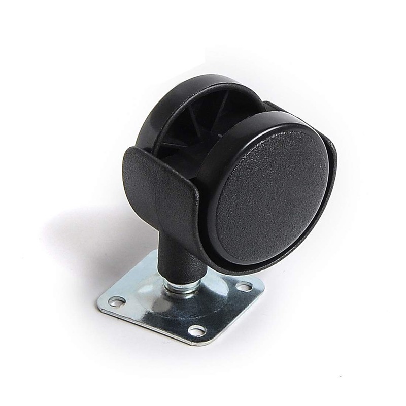Copapa 1" Dia Plastic Wheel Metal Top Plate Swivel Ball