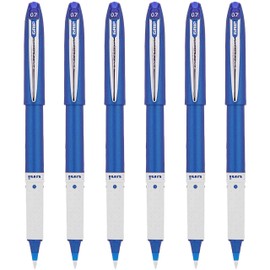 uni-ball UB-247 Grip Liquid Ink Rollerball Pens - 0.7mm Nib - Blue Ink - Pack of 6