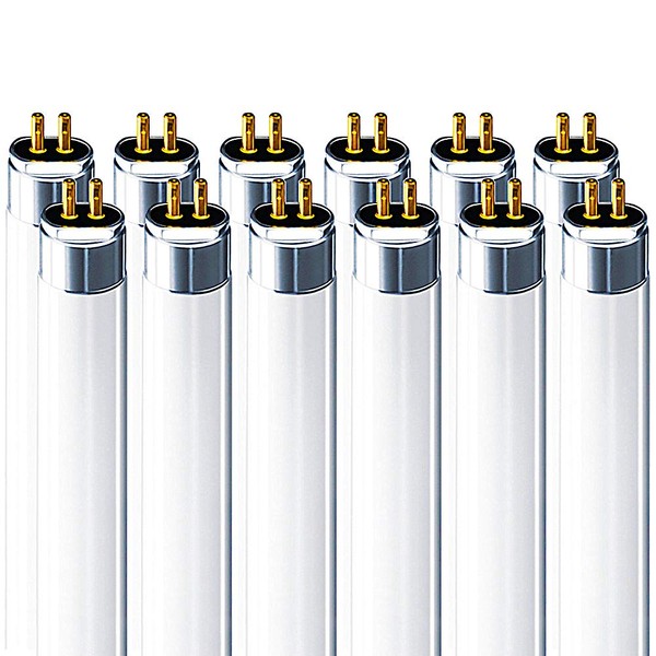 LUXRITE F54T5/841/HO 54W 46 Inch T5 Fluorescent Tube Light Bulb, 4100K Cool White, 4200 Lumens, G5 Mini Bi-Pin Base, LR20770, 12-Pack