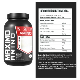 Suplemento Aminoacidos Maximo 1kg 200 Servs Varios Sabores                                                                                            