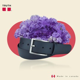 Truth Vegan Mens Belt is Classic Designed for Every Occasion, Perfect Work Belts for Men, Durable Tough Men Belts for Jeans & pents SLUG-Black-36