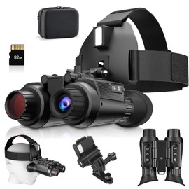 Dumjug 4K Digital Night Vision Goggles Binoculars with Photo and Video Recorder, 1314ft Long Distance, Nightvision Goggles for Hunting, Camping with Head-Mount Kits for Helmet