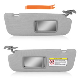 JDMON Sun Visor Pair Left Driver and Right Passenger Side Compatible with Hyundai Elantra 2011-2015 Replaces 852103X000TX 852203X000TX (Gray)