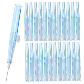 OUNONA Cepillo Interdental para Encías Azul 40 Piezas, Limpieza entre Dientes y Encías, Agarre Cómodo, Uso en Casa y Oficina
