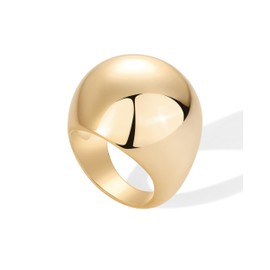 PAVOI 14K Yellow Gold Plated Chunky Domed Statement Ring for Women | Lightweight Trendy Sphere Rings | Statement Jewelry | Size 7