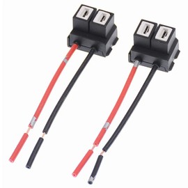 2pcs Ceramic H7 2 Pin Headlight Replacement Repair Bulb Holder Connector Plug Wire Socket Pre-wired