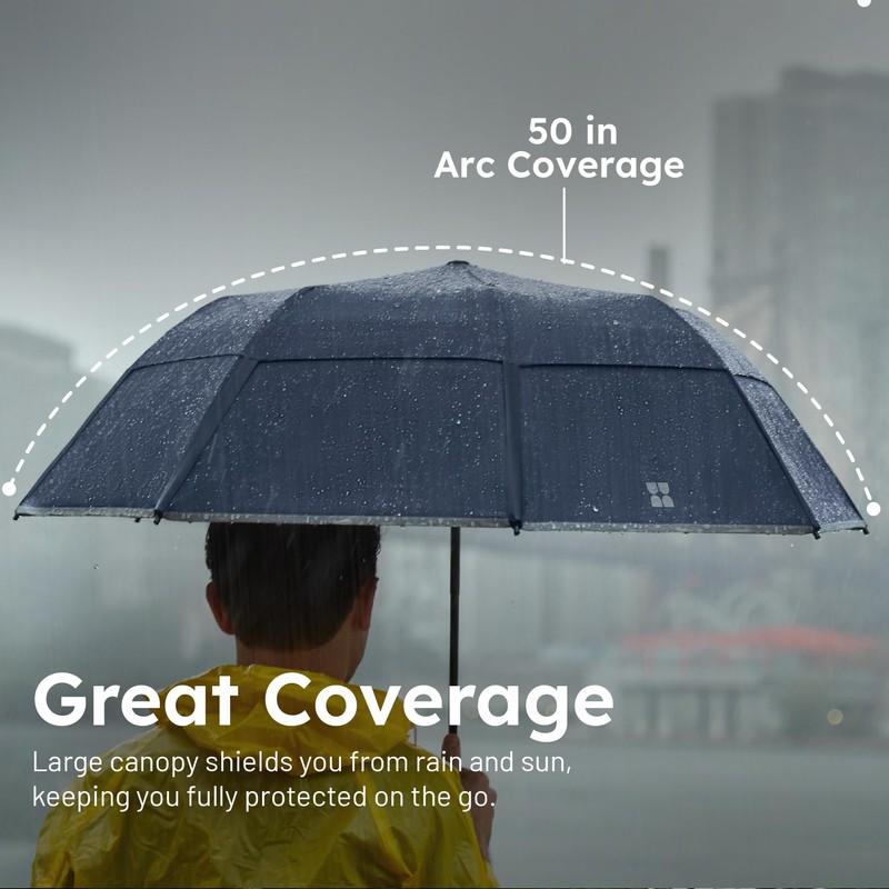 Weatherman Premium Collapsible Travel Umbrella - Windproof, Compact, Easy Auto