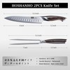 HOSHANHO High Carbon Stainless Steel Carving Knife and Fork Set,Professional