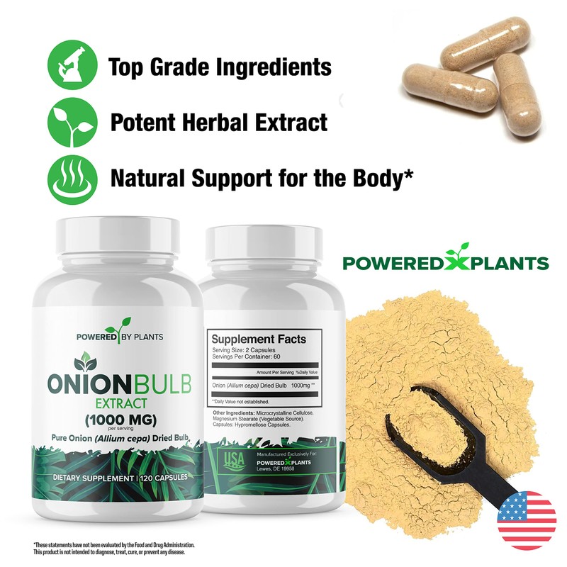 Onion Bulb Extract 1000mg Pure All Natural Onion (Allium Cepa)