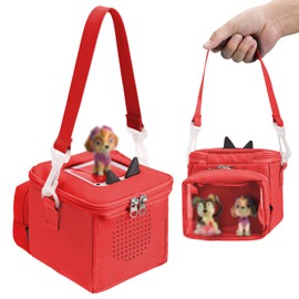Beautyflier Carrying Case Compatible with Toniebox Audio Player Starter Set, Storage Bag Organizer for Creative Tonies Figures, Tote Bag for Kids Toniebox Starter Set, 3-6 Years Kids Gift (Orange Red)