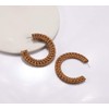 Rattan Earrings Statement Hoop Earrings for Women Straw Earrings Woven