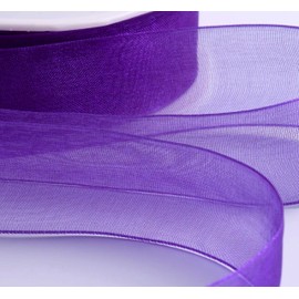 Organza Ribbon. Scrapbooking, Gift Wrapping, Home Deco. 46 Meters / 50 Yards Rolls - GCS London - Buy 2 Any Rolls & Get 3rd Free (25mm, Purple)