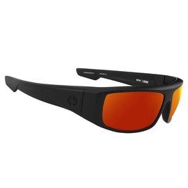 Spy Logan ANSI RX Sunglasses Matte Black with Happy Boost Orange Mirror Lens + Case