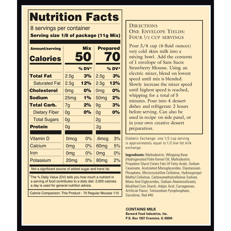 Sans Sucre Mousse Mix Gluten Free, Strawberry
