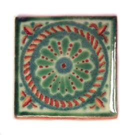 Ceramic Mexican Tile – 5cm- Handmade and Ethically Traded by Tumia LAC – Individual Tile