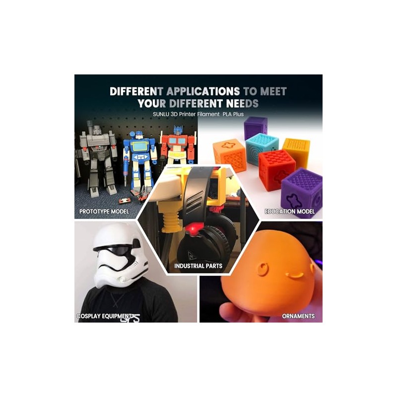 SUNLU 5 kg PLA Plus 3D Printer Filament, PLA+ Filament