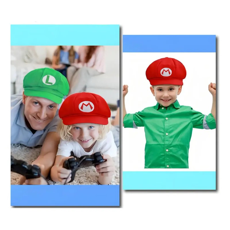 Kit Sombreros AC Mario Bros Luigi Adulto Infantil 6 Piezas