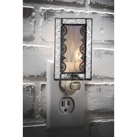 Decorative Night Light Grey Accent Lite Wall Plug in Nightlight for Hallway Bedroom Bathroom Nursery Kitchen Vintage Gray Home Décor J Devlin NTL 144
