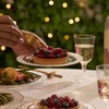 MATANA 40 Premium Clear Plastic Dessert Plates with Gold Rim