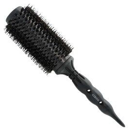 COCCO Black Series Ceramic Boar Brush S8, Hair Styling Brush with Dual Bristle Technology, Ceramic-Coated Barrel, Ergonomic Design