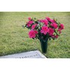 Set of 2 Green Spiked Memorial Grave Flower Vases Cemetery