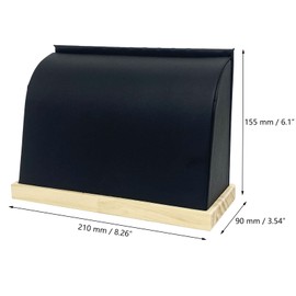 SWTOOL Cambered Necklace Display Stand with Leather Soft Mat Wood Jewelry Organizer Tabletop Display Holder for Necklaces, Bracelet, Choker Pendant (Black)