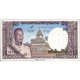 Prophila Collection Banknote Laos Pick No: 12b Mint 1963 50 Kip (Banknotes for Collectors – No Payment Method)