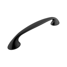Richelieu Hardware BP7226128900 Montréal Collection 5 1/16-inch (128 mm) Center-to-Center Matte Black Transitional Curved Cabinet and Drawer Pull Handle for Kitchen, Bathroom, and Furniture