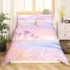 Homewish Pink Beach Duvet Cover Set Twin Size Kids Girls