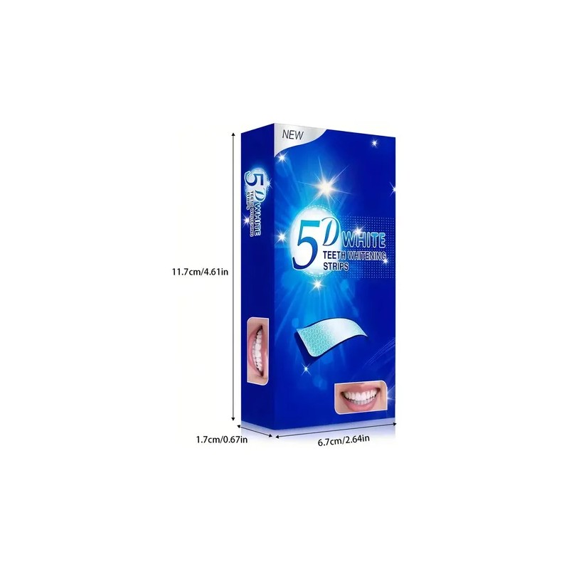 28 Tiras Blanqueadoras Dentales 5d White Higiene Bucal