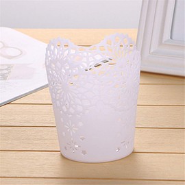 Plastic Flower Vase Pot Pen Makeup Brush Holder Desk Storage Holder Organizer