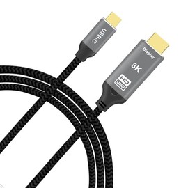 PAKLIMCN USB C to HDMI Cable 4K@60Hz 6FT Aluminum Type-C to HDMI 2.0 Cable Braided Cord - Thunderbolt 4/3 Compatible - Future UHD Visual Feast - Support HDCP2.3/HDR (4K 6FT Cable)